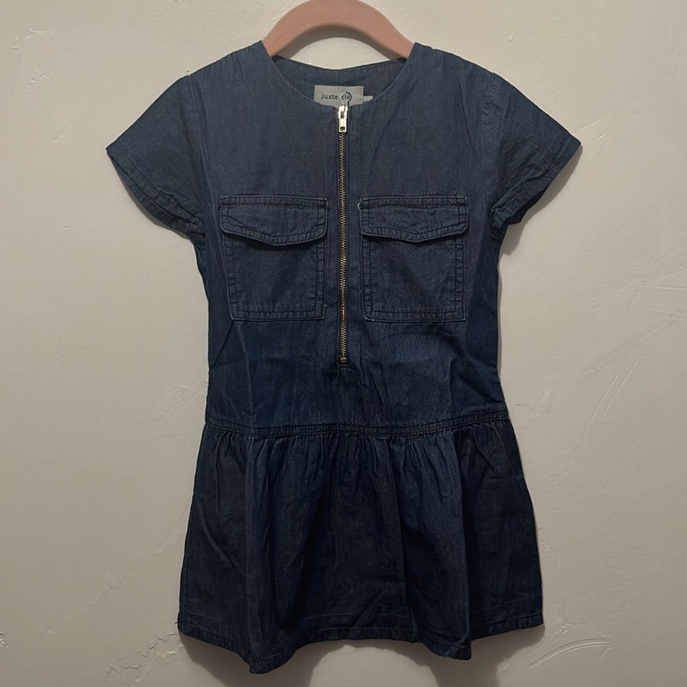 Juste cle little girls denim dress in pristine condition. Size 98